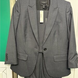 J. Crew  Cropped Gray Pinstripe Women’s Suit